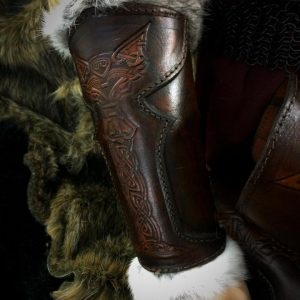 Vendel Wolf SCA Leather Vambrace