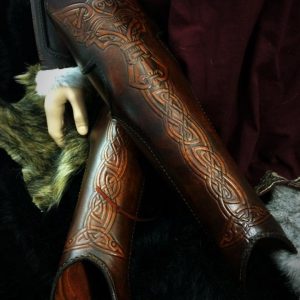 Vendel Wolf SCA Leather Greaves