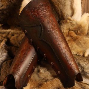 Vendel Raven SCA Leather Greaves