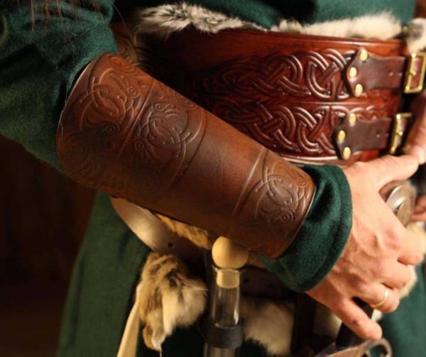 Huginn and Muninn LARP Leather Vambraces - Image 2