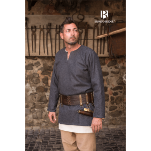 Medieval Wool Tunic Lodin Dark Grey 2