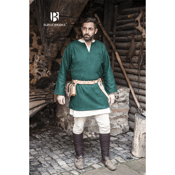 Medieval Wool Tunic Lodin Green 2