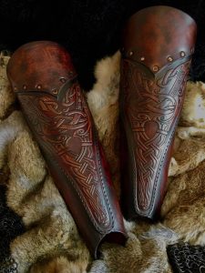 Asmund Deluxe Leather Greaves