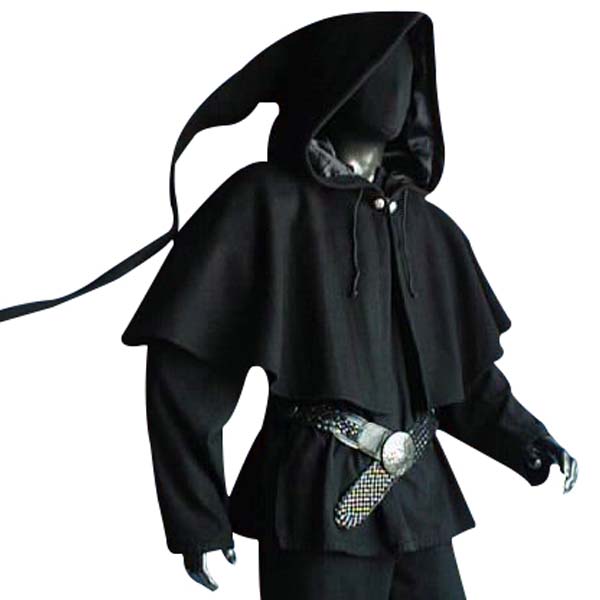 Medieval Lined Hood Black