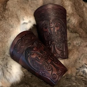 The Rhidur Norse SCA leather Vambraces