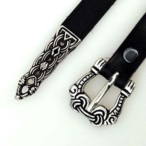 Viking Belt 1.5cm with end Black Detail