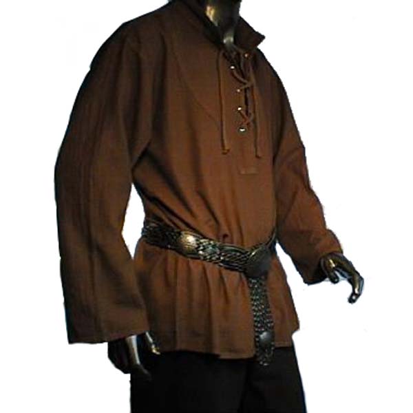 medieval laced shirt brown