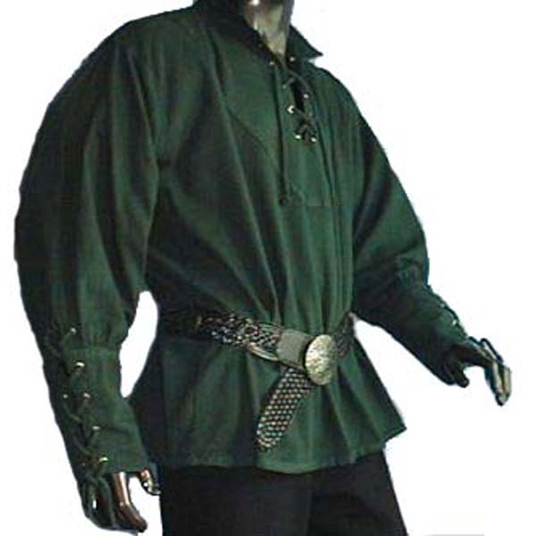 Medieval Shirt with stand up collar GREEN