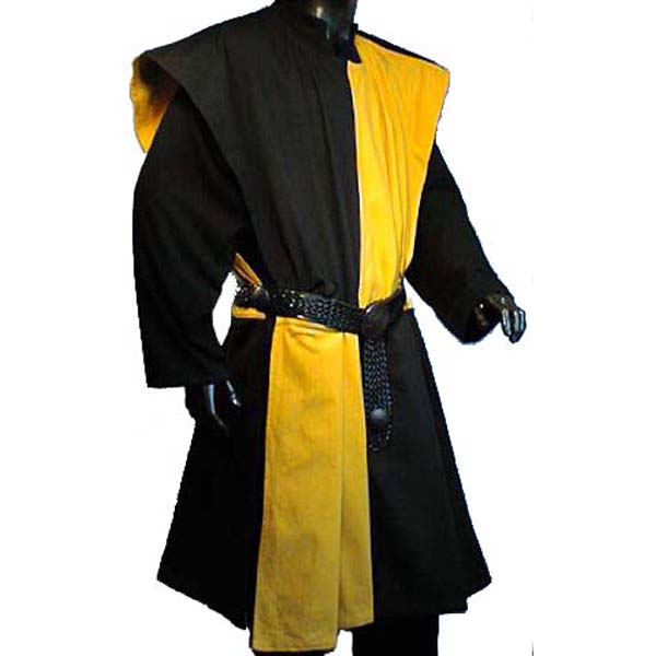 Checkerboard Pattern Surcoat BLACK AND YELLOW