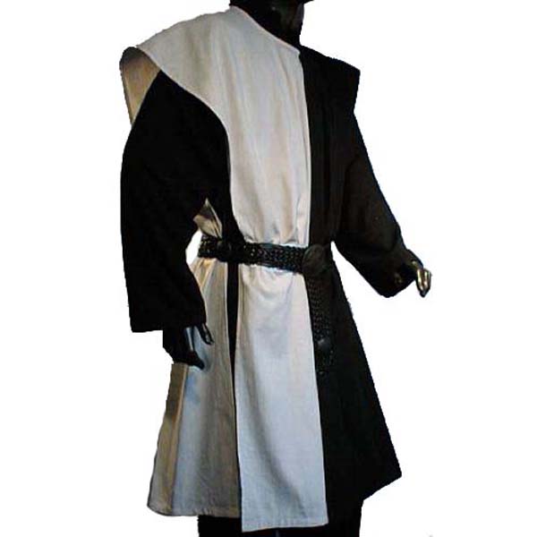 Open Sided Checkerboard Pattern Surcoat WHITE AND BLACK