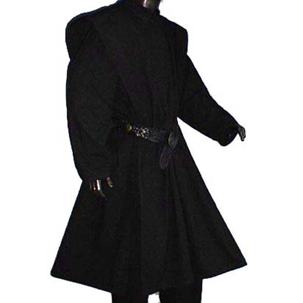 Linen Look Plain Surcoats BLACK