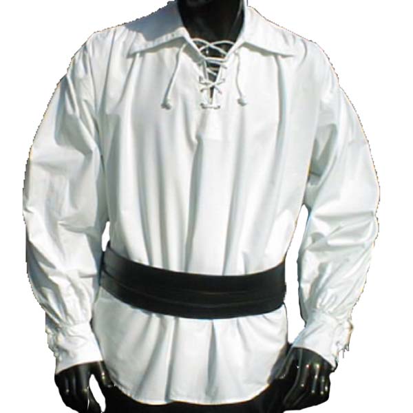 Renaissance Shirt with laced neck WHITE