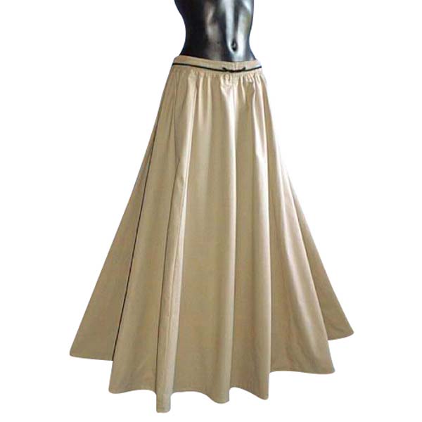Medieval Style Linen Look Long Skirt LIGHT BROWN