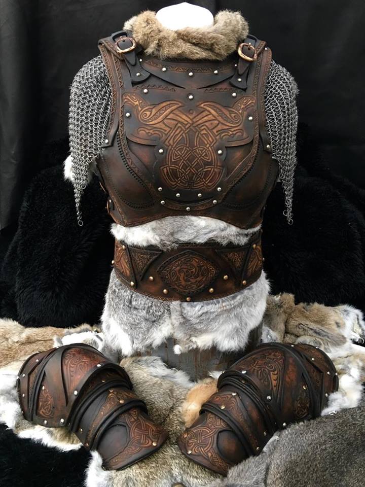 The Shield Maiden Clan Chief BUILT Leather Armour Full Set