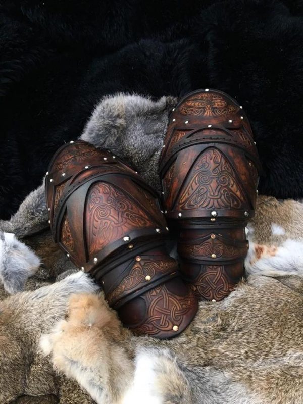 The Shield Maiden Clan Chief BUILT Leather Shoulders