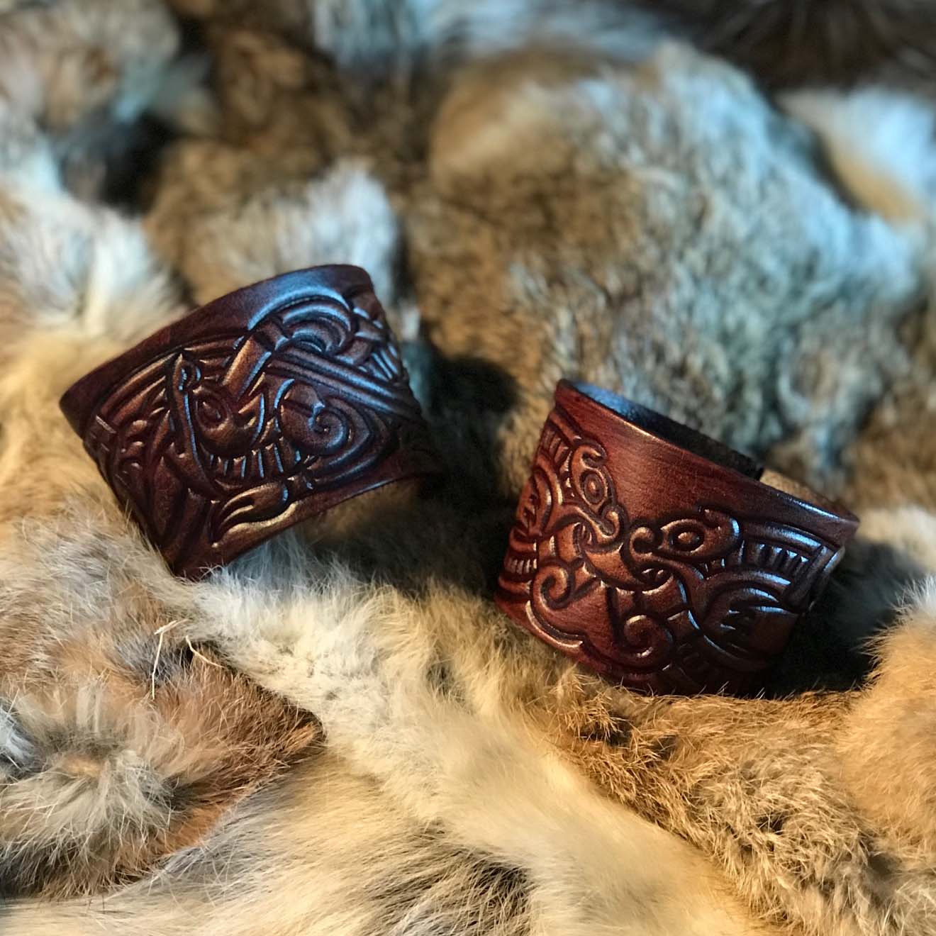 Viking Leather Cuffs For LARP or Cosplay