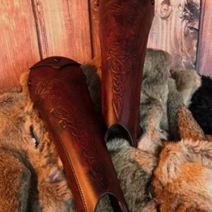 Clan Chief SCA Deluxe Leather Greaves