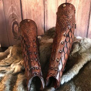 The Sigrun Deluxe SCA Leather Greaves