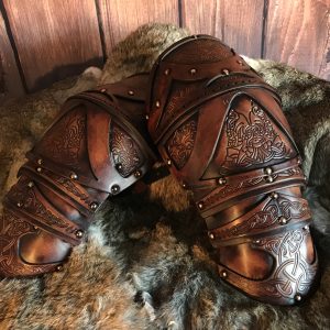 The Odinson Larp Leather Shoulder Armour