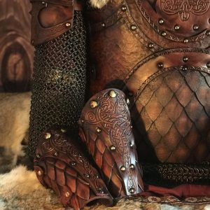 The Sigrun Deluxe larp Leather Vambraces