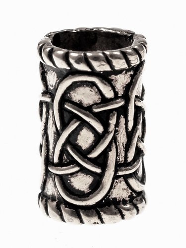 Large Cylinder Beard Bead Silver Plated Picture